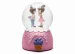 Sweet Love Proposal Couple Snow Globe – Pink Romantic Musical LED Lights Water Glitter Showpiece for Anniversary, Valentine Gift & Home Décor