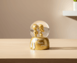 Sweet Love Proposal Couple Snow Globe – Golden Romantic Musical LED Lights Water Glitter Showpiece for Anniversary, Valentine Gift & Home Décor - Image 3