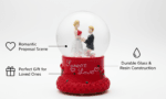 Sweet Love Proposal Couple Snow Globe – Red Romantic Musical LED Lights Water Glitter Showpiece for Anniversary, Valentine Gift & Home Décor - Image 3