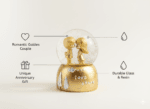 Sweet Love Proposal Couple Snow Globe – Golden Romantic Musical LED Lights Water Glitter Showpiece for Anniversary, Valentine Gift & Home Décor - Image 2