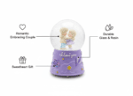 Sweet Love Proposal Couple Snow Globe – Pruple Romantic Musical LED Lights Water Glitter Showpiece for Anniversary, Valentine Gift & Home Décor - Image 3