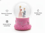 Sweet Love Proposal Couple Snow Globe – Pink Romantic Musical LED Lights Water Glitter Showpiece for Anniversary, Valentine Gift & Home Décor - Image 3